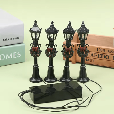 Inspire Curations 4Pcs Mini Christmas Street Lights Dollhouse Lamp Posts For Fairy Gardens & Village Displays a017