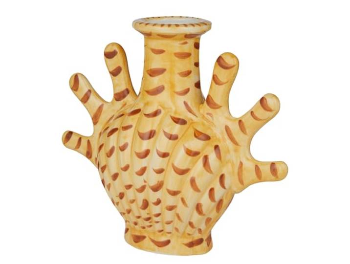 BUTLERS Blumenvase Steingut - Coral Coast - Koralle