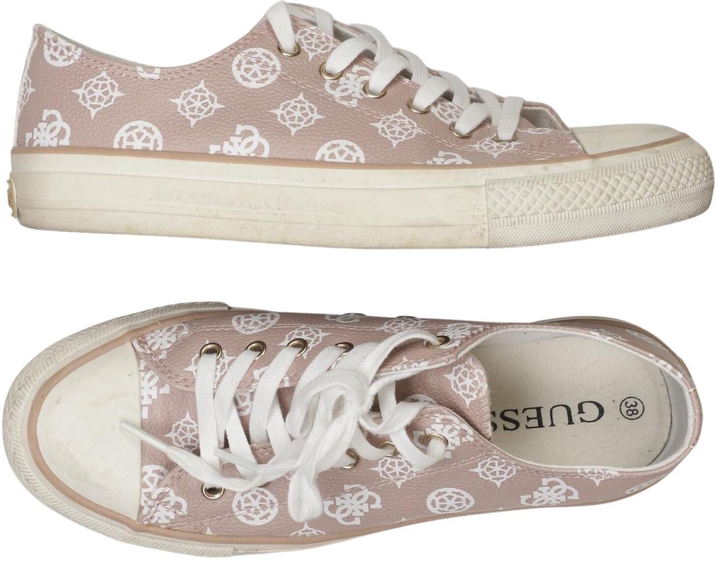 Guess Damen Sneaker, Beige, Gr. EU 38, Kunstleder - Second Hand