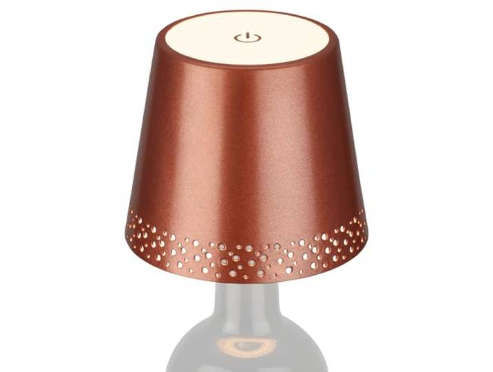 BRILONER - Lampe bouteille LED à intensité variable\, Lampe bouteille à poser LED\, Lampe de lecture\, Lumière blanche chaude\, 110x90 cm (DxH)\, Cuivre mat\, Copper