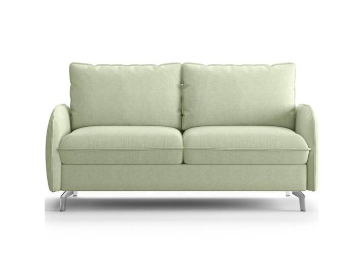 Canapé droit convertible 3 places en tissu chenille moka - ouverture express - Novoli