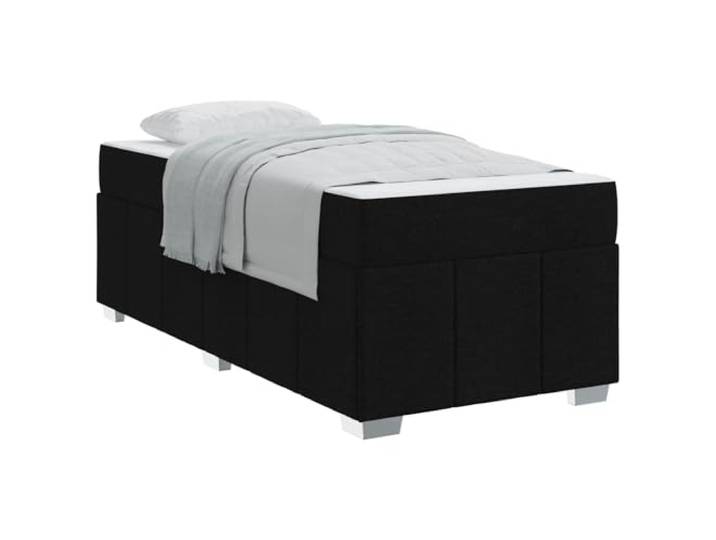 KTHLBRH Einzelbett mit Matratze schwarz 90 x 200 cm Stoff Lattenrost inklusive, Struktur aus Holz, Unterstützung 140 kg, einfache Montage