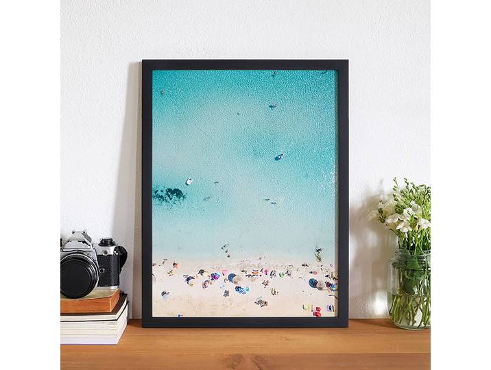 Tableau déco Sandy Beach Cadre : hêtre massif verni Revêtement : plexiglas Multicolore 32 x 42cm