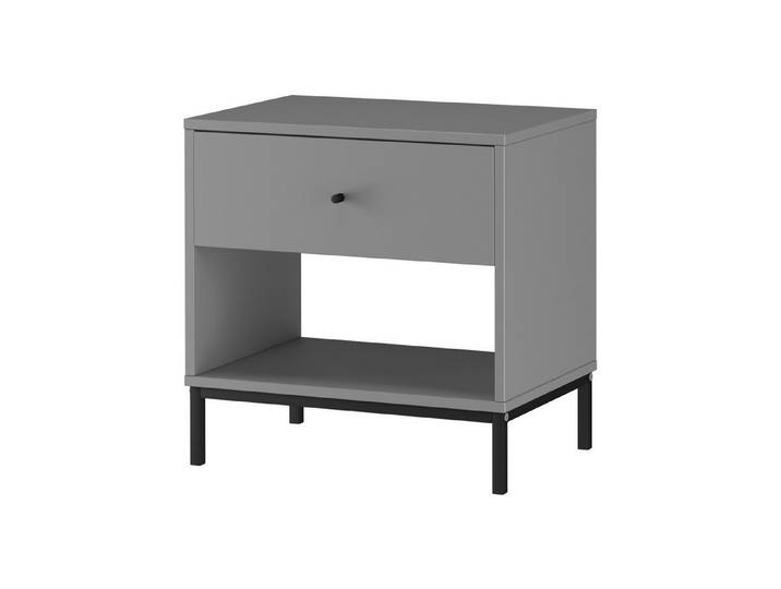 loft24 Nachtschrank Cecilie Nachttisch mit Schublade, Nachtkommode, modern, Metallgestell