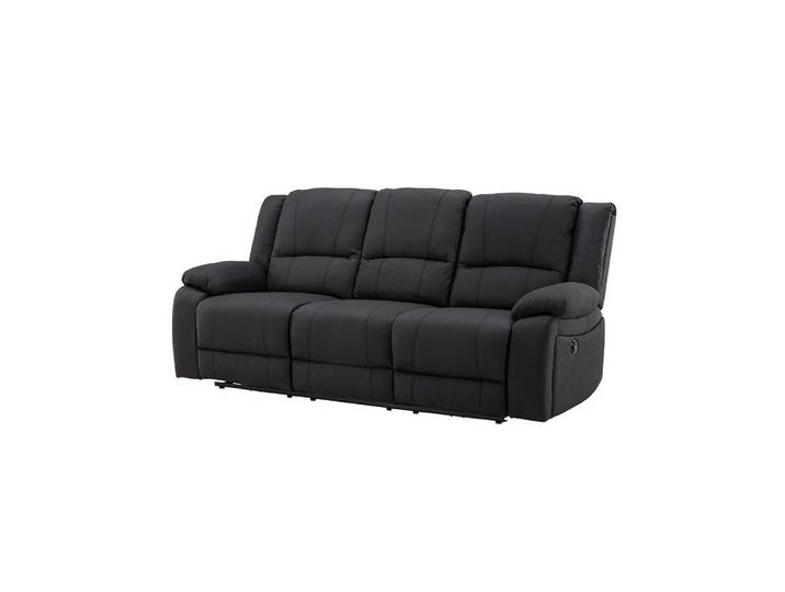 ebuy24 Sofa, Singapore, Schwarz, Kunstfell, 218 x 96 x 100 cm, Metall, 218x100x96 cm, Wohnzimmer, Sofas & Couches, Sofas, 3-Sitzer Sofas