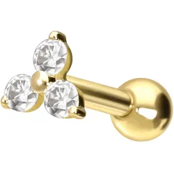 14/18 Karat Gold Ohrpiercing MOISSANIT-BLUME