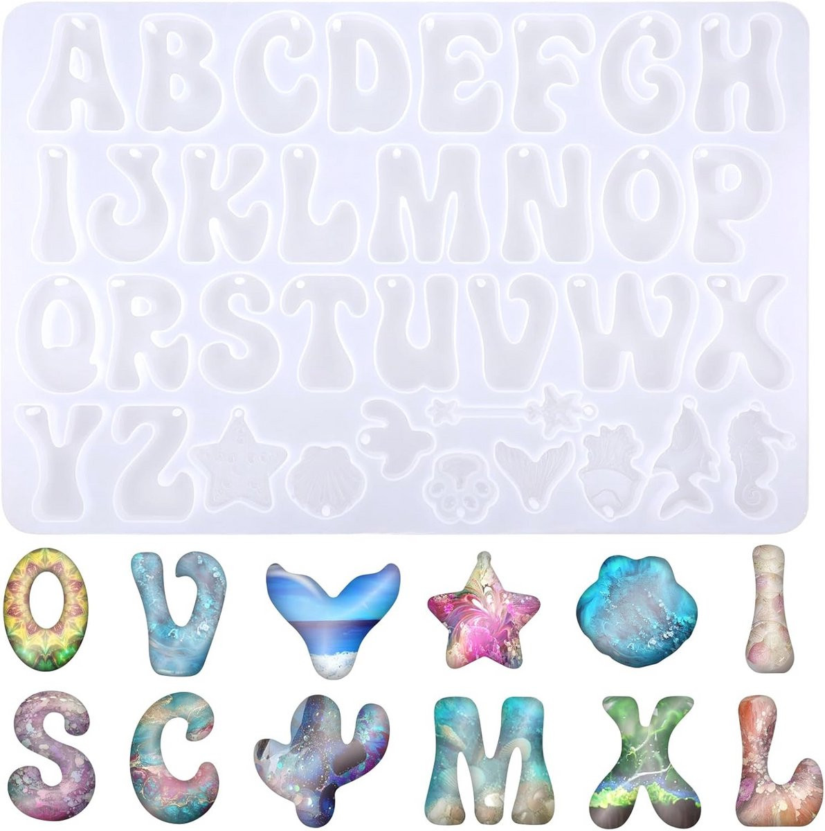 Siliconen Gietvormen voor Letters A-Z | Epoxyhars Mal voor DIY Sieraden en Decoratie