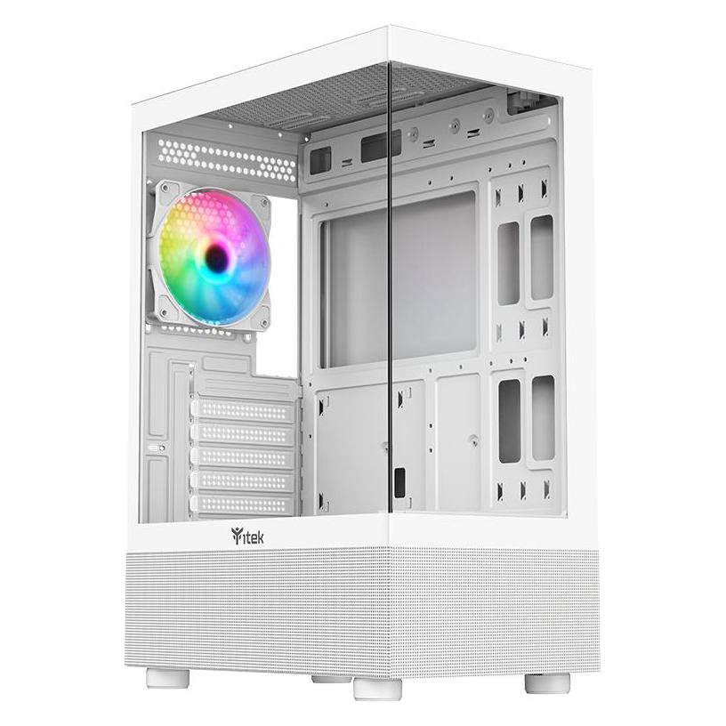Itek Boitier Moyen Tour ATX Showbui 33 RGB avec panneaux vitrés (Blanc) (ATX, mATX, Mini-ITX) (ITGCASB33W)