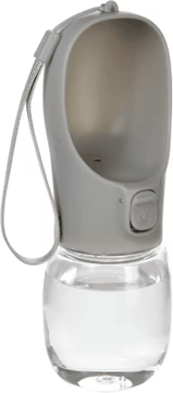 Inspire Picks Portable Dog Water Bottle With Leakproof Drinking Bowl For Outdoor Travel & Hiking gray 300ml pet