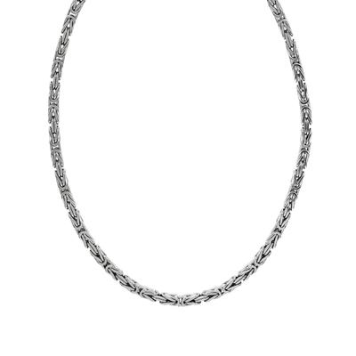 Collierkettchen ZEEME "Silber 925 poliert Königskette 4mm breit", weiß, Halsketten, Damen, 45cm, Silber 925 (Sterlingsilber), L: 45 B: 4mm, glänzend, B:4mm
