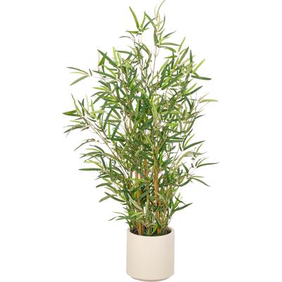 Kunstbambus CREATIV GREEN "Bambus fargesia", grün, H:100cm, Obermaterial: 75% Polyester, 25% Kunststoff, Kunstpflanzen, mit naturgetreuem Blattwerk