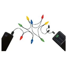 goobay 3-in-1 USB-Ladekabel »Lichterkette« schwarz