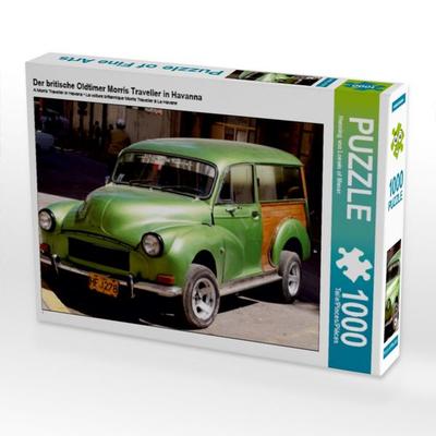 CALVENDO Puzzle Der britische Oldtimer Morris Traveller in Havanna 1000 Teile Puzzle quer | 1000 Teile Lege-Größe 64 × 48 cm Foto-Puzzle für