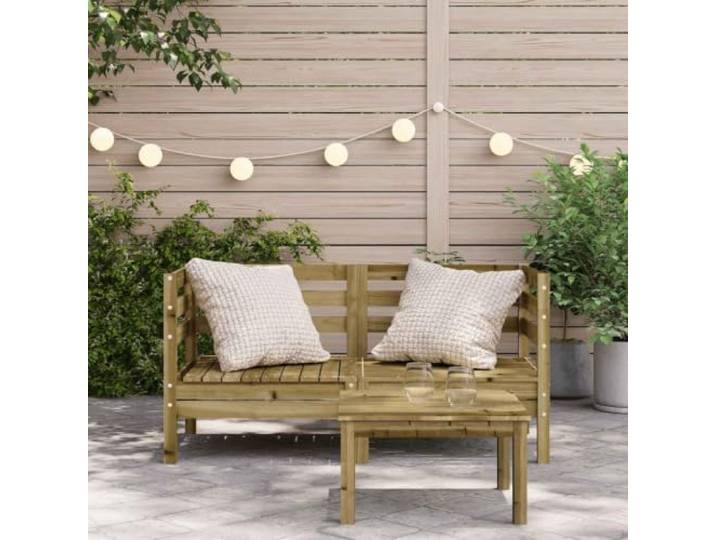 KTHLBRH Ecksofa Garten Holz Kiefer 2 Stück Modular, Lattenrost-Design, Autoklav-Behandlung, 110 kg pro Sitz, für Terrasse und Terrasse