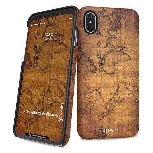 I-Paint Hard Case Slim for iPhone XS/X - Map (Apple iPhone X, Apple iPhone XS) (860103)
