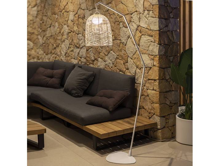 Newgarden Santorini LED-Stehleuchte, innen/außen Santorini, dimmbar, weiß / opal, für Wohn- / Esszimmer, Metall