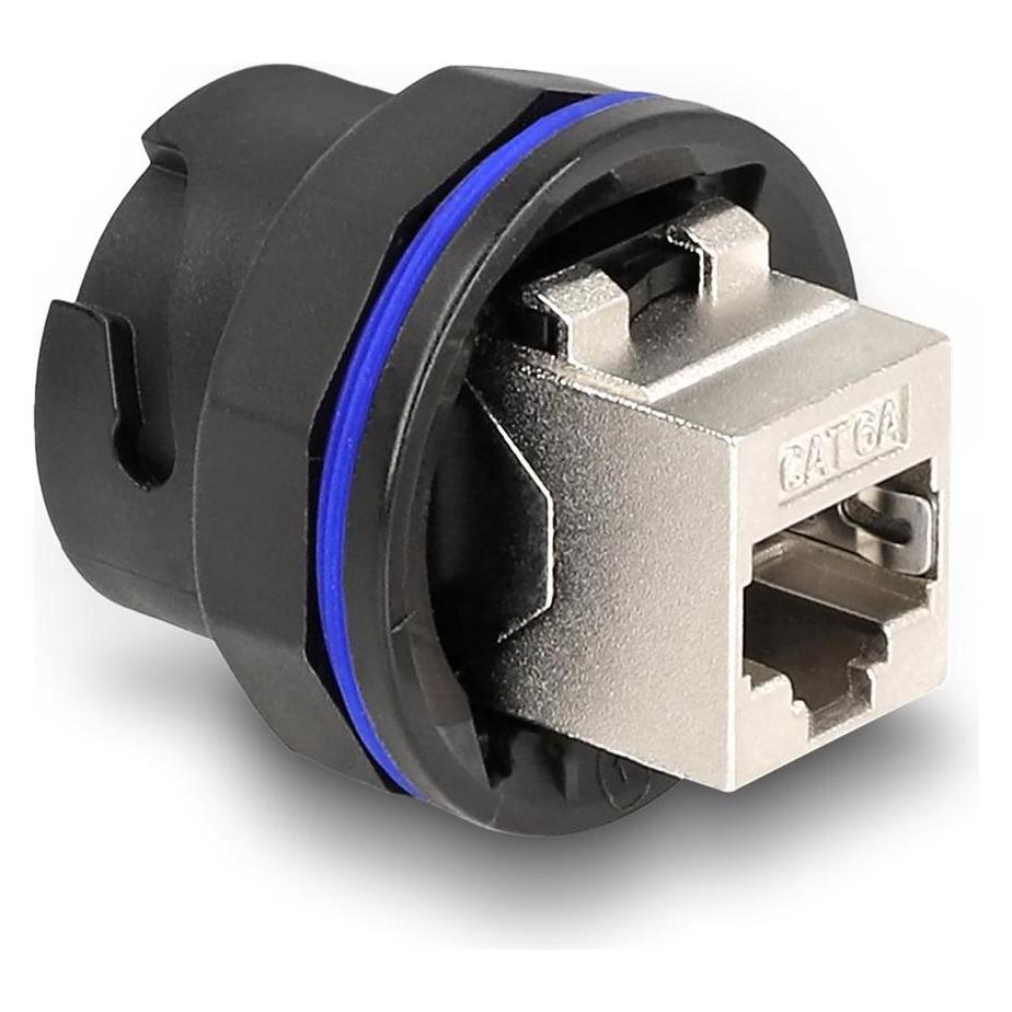 Delock RJ45 Cat.6A Einbaubuchse / Kupplung schwarz (Netzwerk Kupplung) (67048)