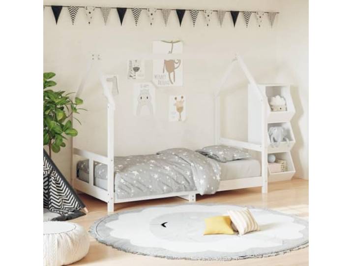 KGCRYUWED Kinderbett 80x160 cm aus Massivholz Kiefer für Jungen & Mädchen Rustikales Design, Stabiles Kiefernholz, Einfacher Ein- & Ausstieg