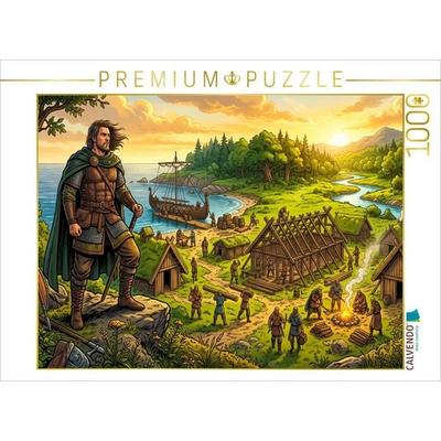 CALVENDO Puzzle Leif gründet eine Siedlung in Vinland | 1000 Teile Lege-Größe 64 × 48 cm Foto-Puzzle für glückliche Stunden