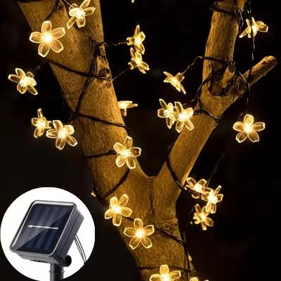 Uplift Treasures Solar Cherry Blossom String Lights 8 Mode Outdoor Sakura LED Garden Decor warm 5 M (20 Led)
