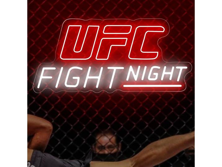 Enseigne néon UFC Fight Night, lumières néon USB à intensité réglable pour salle de boxe, salle de jeux, man cave, décoration murale pour salle de sport de combat