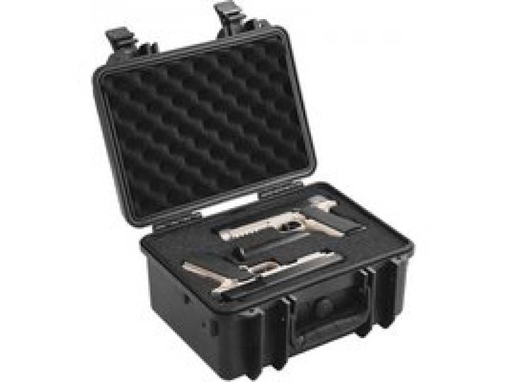 VEVOR Étui Rigide pour Pistolets Capacité 2 Pistolets, Mallette Verrouillable avec Mousse PU Prédécoupée, Étanche et Anti-Poussière, Sac de Transport pour Armes à Feu, 36,5 x 29,5 x 19,7 cm, Noir