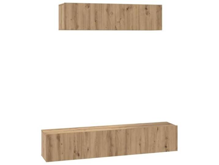 LMTYOENFG TV-Schrank Set Wandmontiert 4-Teilig Holzwerkstoff Artisan-Eiche Schwebendes Lowboard mit Schiebetüren für Schlafzimmer und Wohnzimmer. Bietet Platz für Receiver und Fernseher-Zubehör.