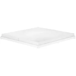 Erst-Holz Weißes Ehebett 180x200 Kiefer massiv extra flaches Futonbett V-60.47W-18 Rollrost und Matratze inkl.