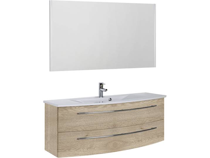 Badmöbel-Set SAPHIR 3040 , braun (eiche struktur, eiche struktur), B:120cm, Kastenmöbel-Sets, Badmöbel-Set, Breite 120 cm