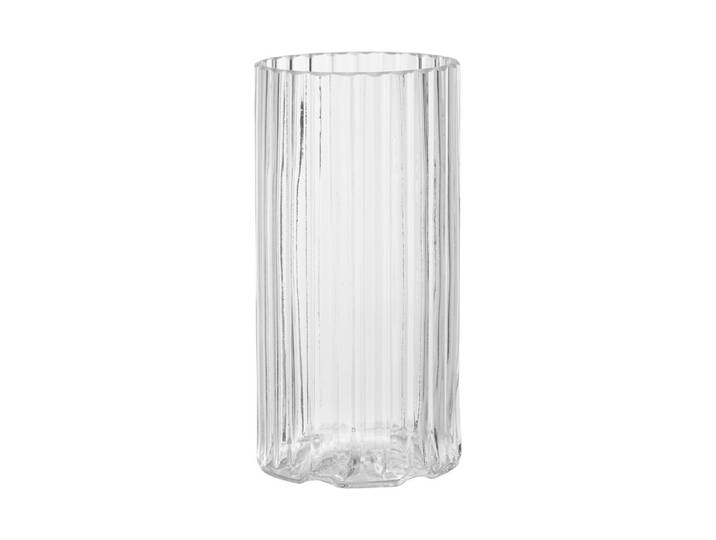 Glasvase mit Rillen clear h20cm