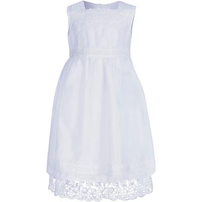 Taufkleid HAPPY GIRLS "dress", Mädchen, Gr. 116, N-Gr, ohne Ärmel, Web, weiß, Web, Obermaterial: 40% Baumwolle, 30% Polyamid, 30% Polyester, festlich, lang, eckiger Ausschnitt, Kleider