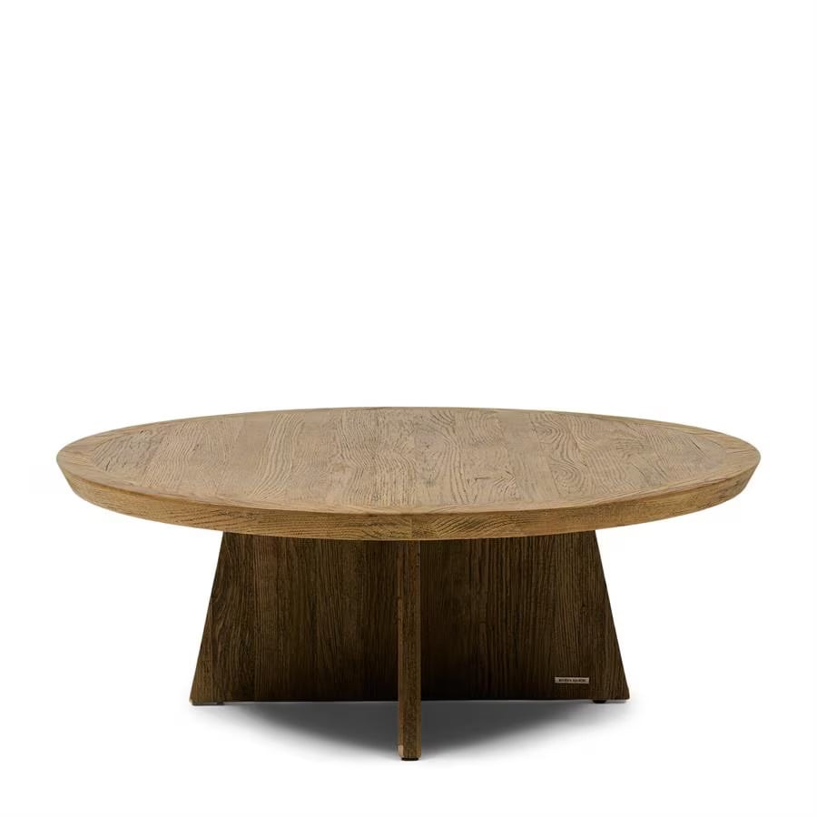 Rivièra Maison Ronde Salontafel Zermatt Eikenhout, Naturel, Breedte: 100 cm