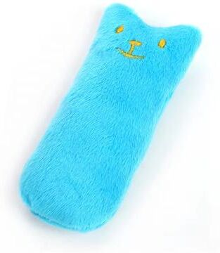 Inspired Finds Interactive Plush Cat Toy Funny Squeaky Catnip Chewing Toy For Kittens blue