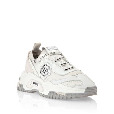 Sneaker PHILIPP PLEIN "Predator", Herren, Gr. 41, Normalschaft, weiß (01, weiß), Schuhe Sneaker