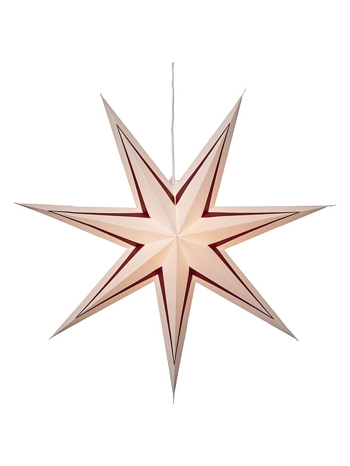 STAR Trading Papierstern "Stripe" in Weiß/ Rot - Ø 80 cm - onesize