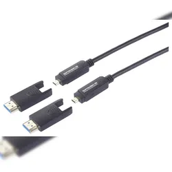 SpeaKa Professional Glasfaser / HDMI Anschlusskabel HDMI-A Stecker, HDMI-Micro-D Stecker, HDMI-A Ste