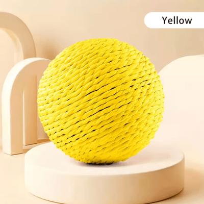 Inspire Picks Sisal Sound Interactive Cat Scratching Ball For Play & Dental Care yellow 10cm