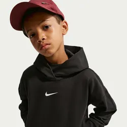 NIKE Pro Dri-FIT Fleece Fitness Hoodie Jungen 010 - black/white S (128-137 cm)
