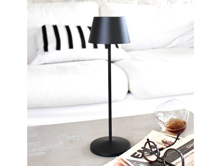 LOOM DESIGN LED-Akku-Terrassenleuchte Modi schwarz 36 cm CCT Modi, dimmbar, schwarz, für Wohn- / Esszimmer, Aluminium, Modern