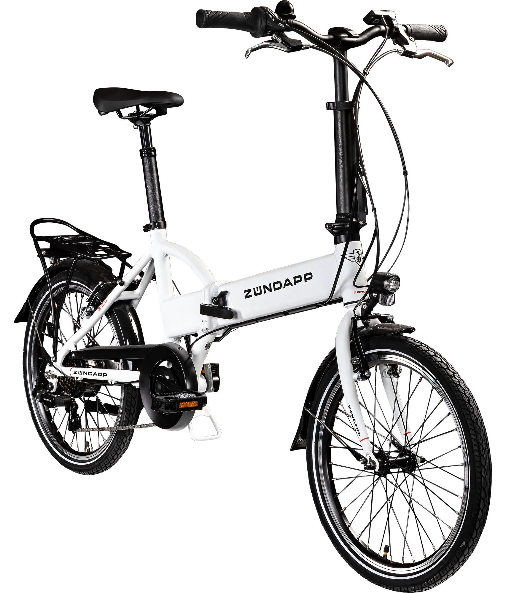 Zündapp Z101 20 Zoll Elektro Klapprad für Erwachsene 150 - 180 cm 6 Gang E Klappfahrrad E Bike Faltrad Pedelec StVZO