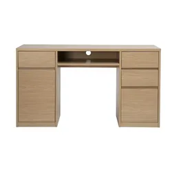 Schreibtisch mit Stauraum, helle Eichenholzoptik L140 cm JEREMIAH