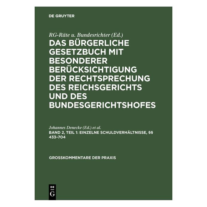 De Gruyter Einzelne Schuldverhältnisse, §§ 433-704 (67768447)