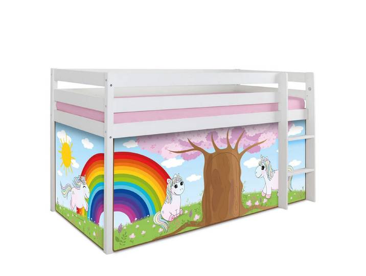 Ticaa Hochbett Hochbett Malte 90x200 inkl. Rollrost