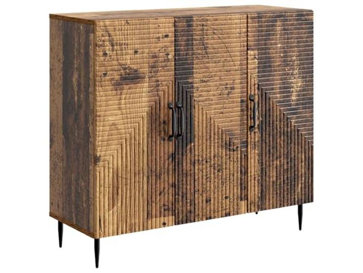 Sideboard Altholz 89 x 34,5 x 80 cm Holzwerkstoff Vintage Design, rechteckig, Regalflächen, 90°-Pendeltüren, stylische Griffe, feuchtes Tuch