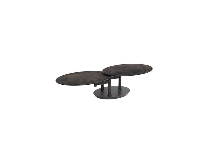 Ausziehbarer, flexibler Design Keramik Couchtisch „Alba Roulette“ Keramik Rostbraun Akante Design