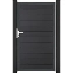 GroJa Solid Steckzaun Universal Einzeltor mit Anthrazitrahmen Anthrazitgrau