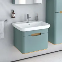 VitrA Sento Waschtisch-Möbel-Set 65873 63x48,5x52cm, 1 Vollauszug, fjordgrün matt, Dekor