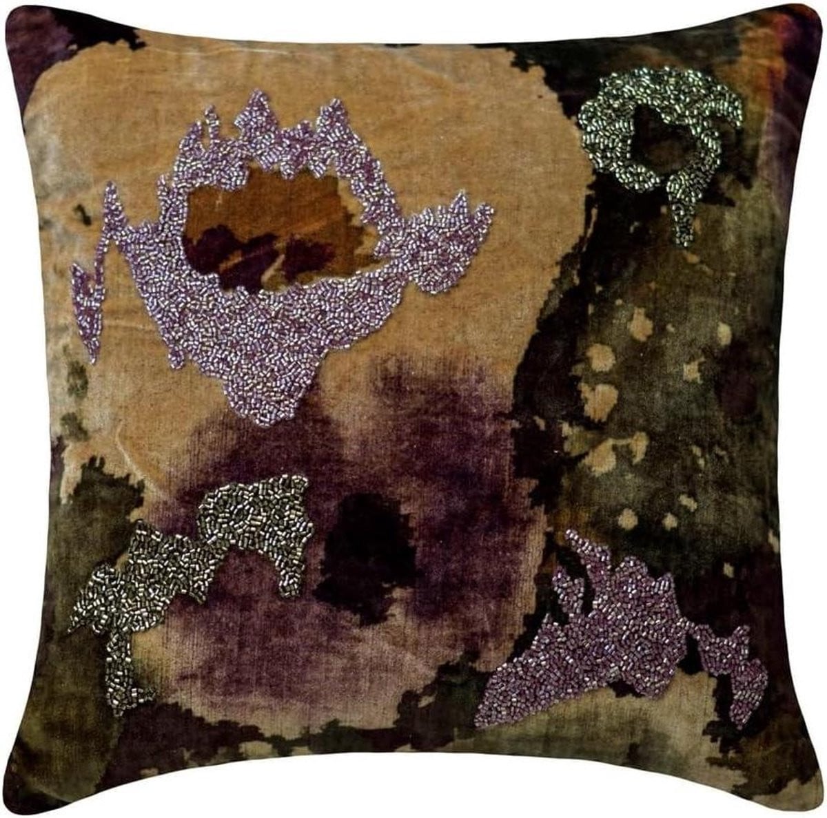 Handgemaakte fluwelen sierkussenhoes Purper 55 x 55 cm
