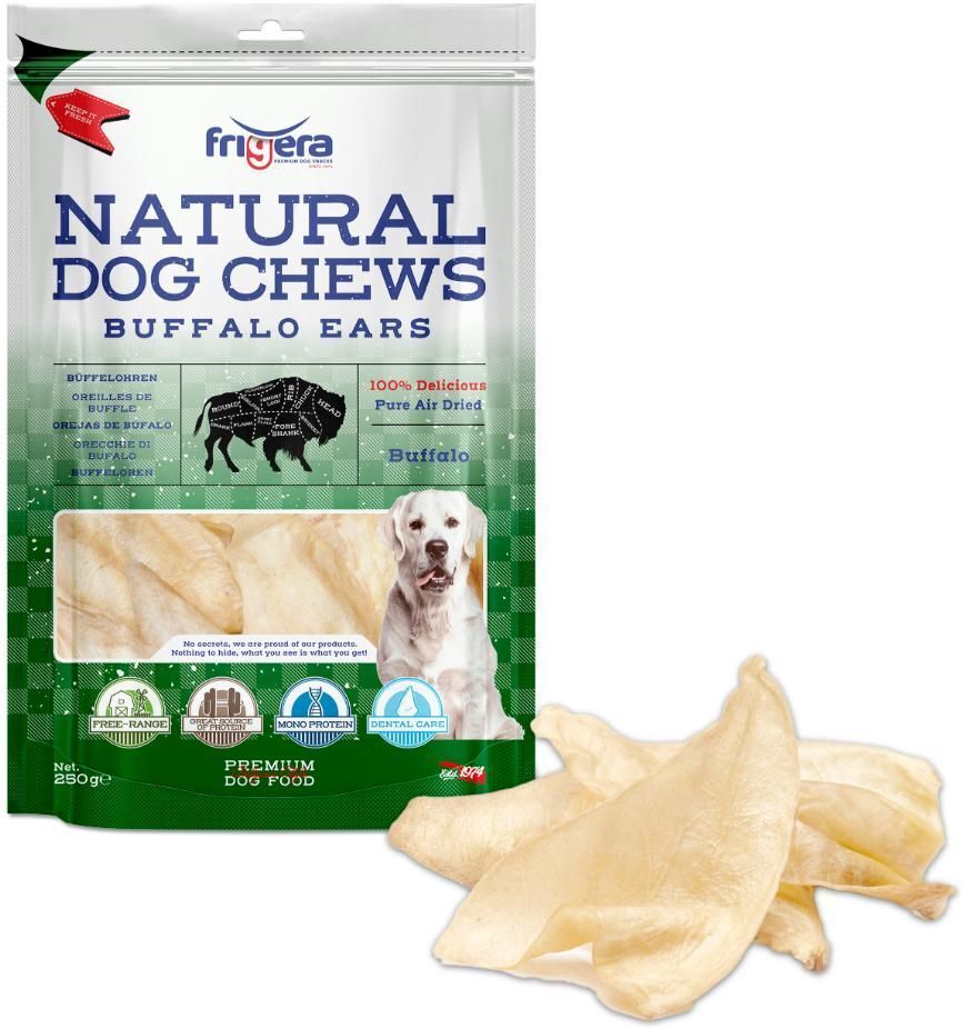 Frigera - Natural Dog Chews Buffalo ears 250gr - (402285852195)