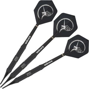 Unicorn Dartpfeile Core Plus Black Brass, 04218, mit Kunststoffspitze, 17g, 3 Stück